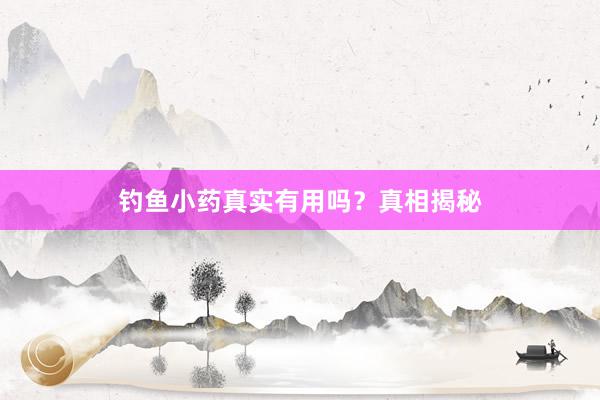 钓鱼小药真实有用吗？真相揭秘
